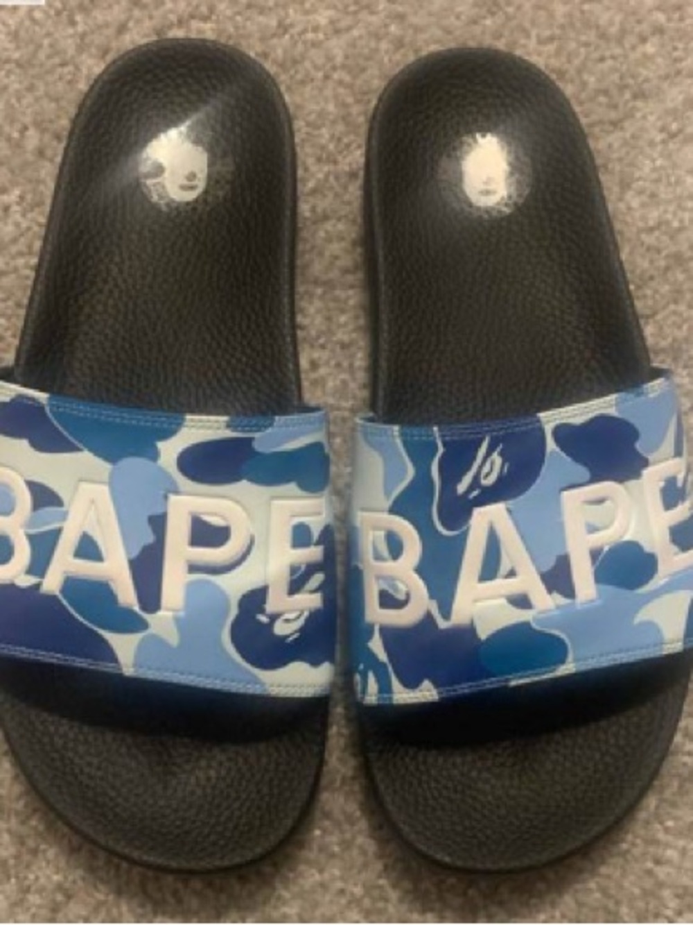 Bape Kids Blue Camo Slide Sandals